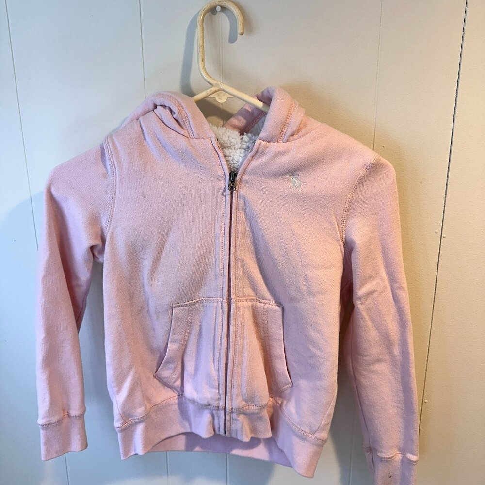 Abercrombie Kids Pink Sherpa-Lined Hoodie Jacket (Size 7/8)